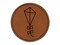 Cute Kite Outline Round Iron-On Engraved Faux Leather Patch Applique - 2.5"